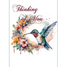 FLORAL BEAUTIES GREETING CARD Hummingbird11